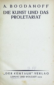 Cover of: Die Kunst und das Proletariat