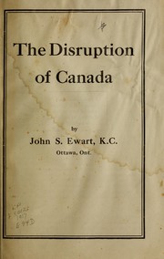 Cover of: The disruption of Canada