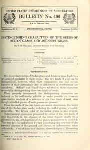 Distinguishing characters of the seeds of Sudan grass and Johnson grass by F. H. Hillman