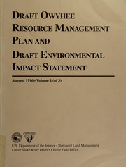 Cover of: Draft Owyhee resource management plan and draft environmental impact statement