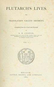 Cover of: Plutarch's lives.: The translation called Dryden's.