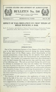 Cover of: Effect of fall irrigation on crop yields at Belle Fourche, S. Dak by F. D. Farrell