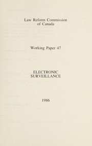 Cover of: Electronic surveillance