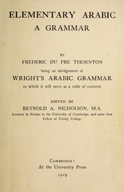 Cover of: Elementary Arabic: a grammar