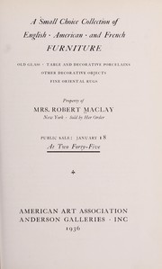 Cover of: English, American and French furniture