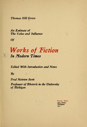 Cover of: An estimate of the value and influence of works of fiction in modern times