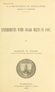 Cover of: Experiments with sugar beets in 1897