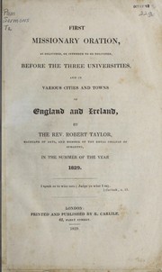 Cover of: First missionary oration: as delivered, or intended to be delivered, before the three universities, and in various cities and towns of England and Ireland