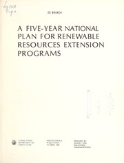 Cover of: A five-year national plan for renewable resources extension programs.