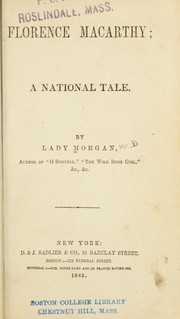 Cover of: Florence Macarthy: a national tale