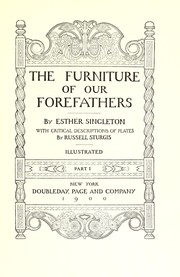 Cover of: The furniture of our forefathers