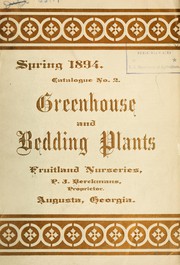 Cover of: Greenhouse and bedding plants