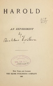 Cover of: Harold; an experiment. by Willson, Beckles
