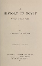 Cover of: A history of Egypt under Roman rule