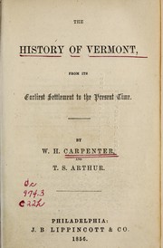 Cover of: The history of Vermont, from its earliest settlement to the present time