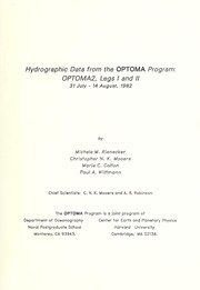 Cover of: Hydrographic data from the OPTOMA Program by Michele M. Rienecker, C. N. K. Mooers, Allan R. Robinson