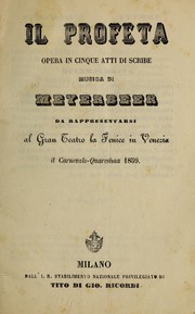 Cover of: Il profeta: opera in cinque atti