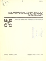 Cover of: The institutional convenience food market