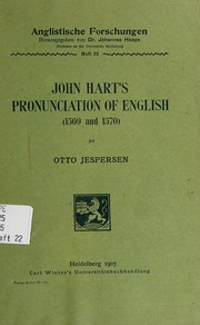 Cover of: John Hart's pronunciation of English (1569-1570)