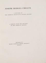 Cover of: Joseph Hodges Choate by Henry Fairfield Osborn