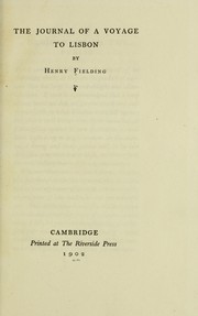 Cover of: The journal of a voyage to Lisbon by Henry Fielding