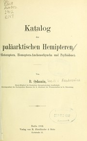 Cover of: Katalog der paläarktischen Hemipteren by Vasilii Feodorovich Oshanin
