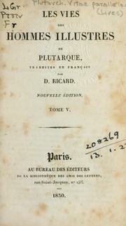 Cover of: Les vies des hommes illustres by Plutarch