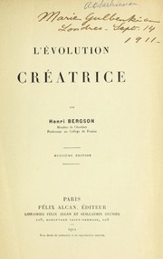 Cover of: L'évolution créatice by Henri Bergson