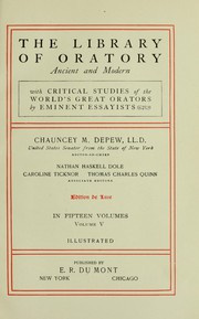 Cover of: The library of oratory: ancient and modern