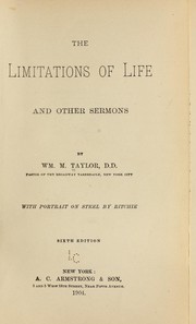 Cover of: The limitations of life, and other sermons