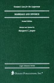 Cover of: Marriage and divorce by Margaret C. Jasper