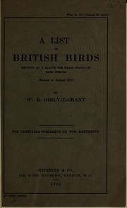 Cover of: A list of British birds ...