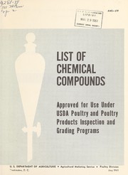 Cover of: List of chemical compounds approved for use under USDA poultry and poultry products inspection and grading program