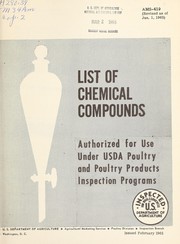 Cover of: List of chemical compounds authorized for use under USDA poultry and poultry products inspection programs