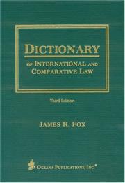 Dictionary of international and comparative law by James R. Fox