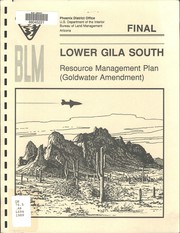 Cover of: Lower Gila South resource management plan (Goldwater amendment): final