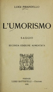 Cover of: L' umorismo: saggio