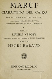 Cover of: Marùf, ciabattino del Cairo: opera comica in cinque atti