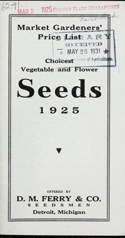 Cover of: Market gardeners' price list by D.M. Ferry & Co
