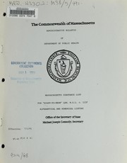 Cover of: Massachusetts substance list for "Right-to-Know" law, M.G.L. c. 111F: alphabetical and numerical listing