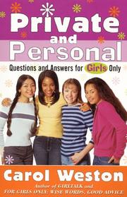 Cover of: Private and personal: questions and answers for girls only