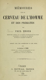 Cover of: Mémoires sur le cerveau de l'homme et des primates
