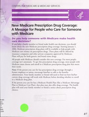 New Medicare prescription drug coverage by Centers for Medicare & Medicaid Services (U.S.)