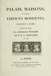 Cover of: Palais, maisons, et autres édifices modernes, dessinés a Rome: publiés a Paris