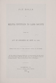 Pay rolls of militia entitled to land bounty by Virginia. Auditor of Public Accounts.