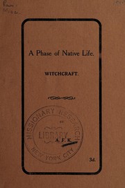 Cover of: A phase of native life, witchcraft