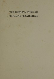 Poetical works of Thomas Traherne by Thomas Traherne