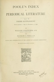 Cover of: Poole's index to periodical literature