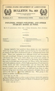 Cover of: Potatoes, sweet potatoes and other starchy roots as food