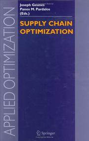 Cover of: Supply Chain Optimization (Applied Optimization) by 